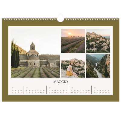 Calendario A3 orizzontale  — Colori classici [copertina]