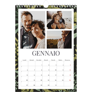 Calendario personalizzato A4 — Carta da parati floreale