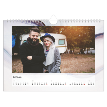 Calendario Fotografico A4 Orizzontale — Carta marmorizzata