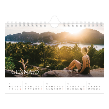 Calendario Fotografico A5 Orizzontale — Graziato semplice