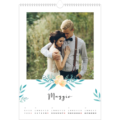 Calendario A3 verticale — Illustrazioni floreali [copertina]