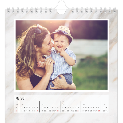 Calendari quadrati — Sfondi marmo [Marzo]
