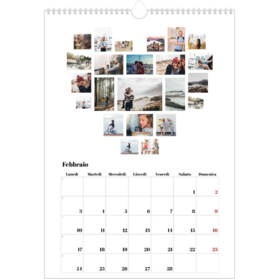 Calendario A3 verticale — Forme di collage [Febbraio]