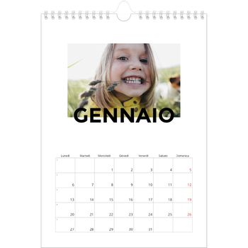 Calendario personalizzato A4 — Lettere sparse