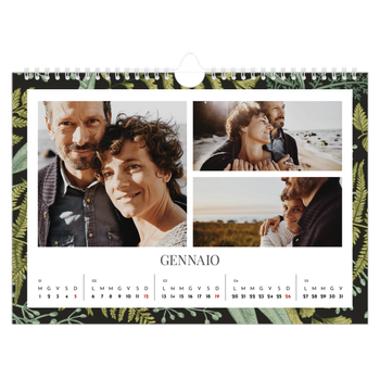Calendario Fotografico A4 Orizzontale — Carta da parati floreale