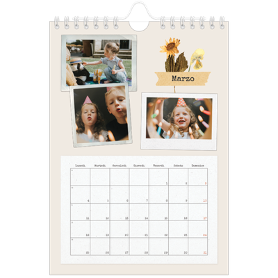 Calendario fotografico A5 — Scrapbooking vintage [Marzo]