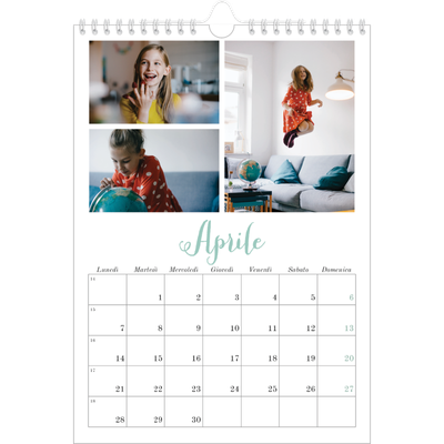 Calendario personalizzato A4 — Ciao mondo [Aprile]