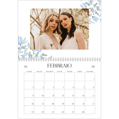 Calendario A4 Doppio — Floreale elegante [Febbraio]