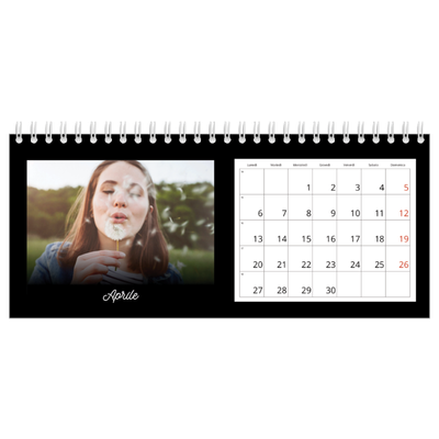 Calendari da tavolo — Minimale nero [Aprile]