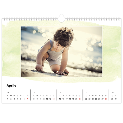 Calendario A3 orizzontale  — Sfondi ad acquerello [Aprile]