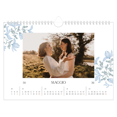 Calendario fotografico A4 — Floreale elegante [copertina]