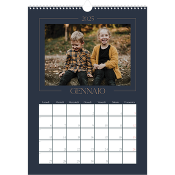 Calendario personalizzato A3 — Blu prussiano