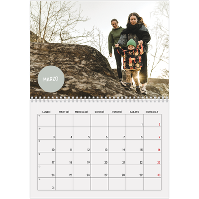 Calendario A4 Doppio — Adesivo fotografico [Marzo]