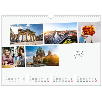Calendario A3 orizzontale  — Soggiorno in città [Febbraio]