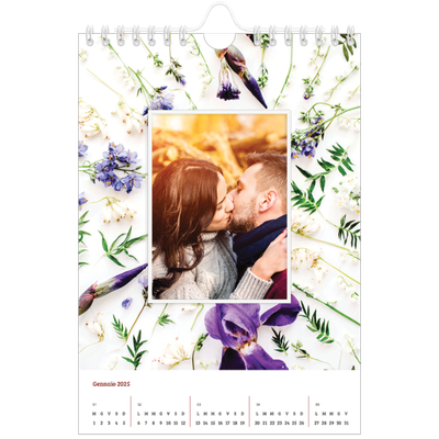 Calendario fotografico A5 — Cornici floreali [Gennaio]