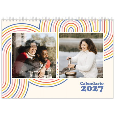 Calendario A4 Doppio — Strisce retro [copertina]