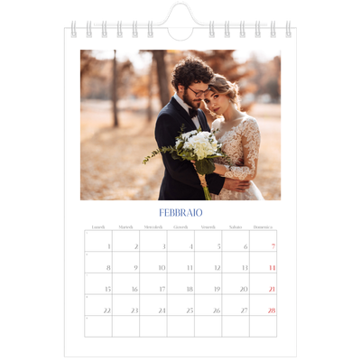 Calendario fotografico A5 — Classico cobalto [Febbraio]
