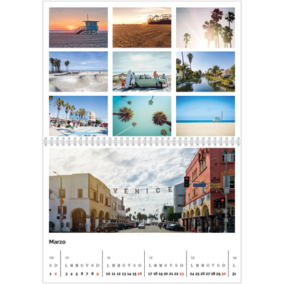 Calendario A4 Doppio — Griglia fotografica [Marzo]