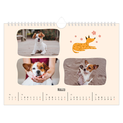 Calendario fotografico A4 — Zampette di cane e scarabocchi [copertina]