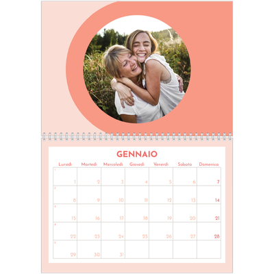 Calendario A4 Doppio — Pink Calendar [Gennaio]