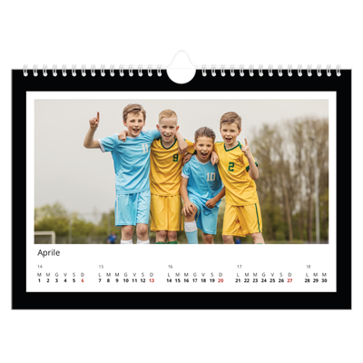 Calendario fotografico A4 — Cornice monocromatica [Aprile]