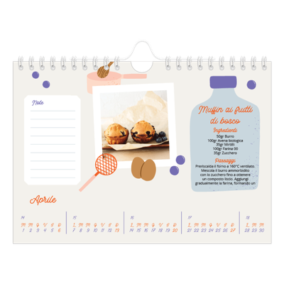 Calendario fotografico A5 — Un anno di ricette [Aprile]