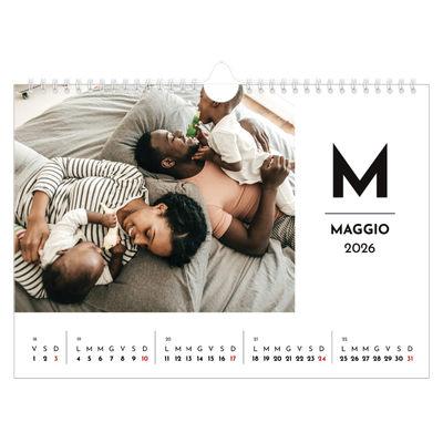 Calendario fotografico A4 — Riflettore lettera [copertina]