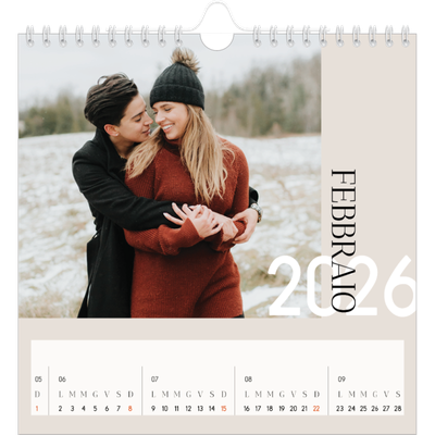 Calendari quadrati — Testo sovrapposto [Febbraio]