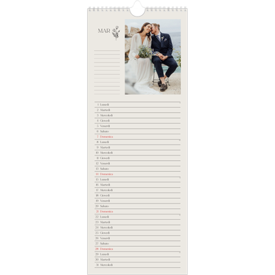 Calendario da cucina  — Iniziali in fiore [Marzo]