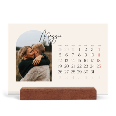 Calendario con supporto in legno orizzontale  — Ricordi ad arco [copertina]