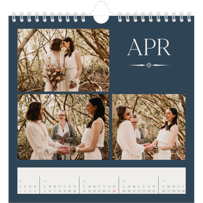 Calendari quadrati — Ardesia e grazie [Aprile]