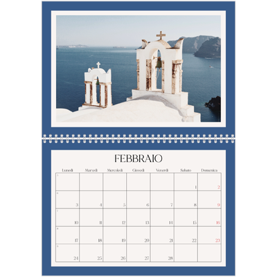 Calendario A4 Doppio — Colori classici [Febbraio]
