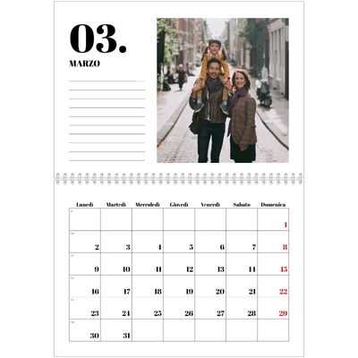 Calendario A4 Doppio — Serif e momenti [Marzo]
