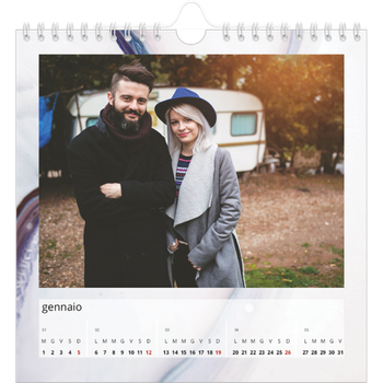 Calendario Fotografico Quadrato — Carta marmorizzata