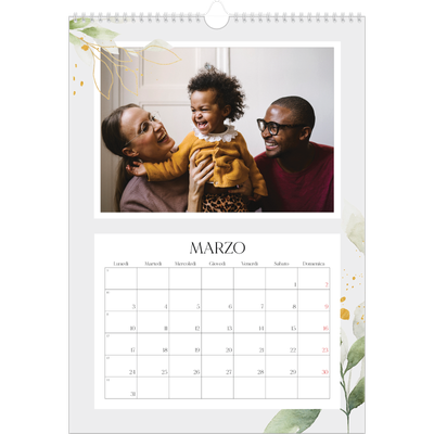 Calendario A3 verticale — Spruzzo floreale [Marzo]