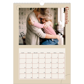 Calendario personalizzato A3 — Testo asimmetrico