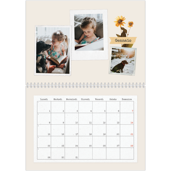 Calendario A4 Doppio — Scrapbooking vintage