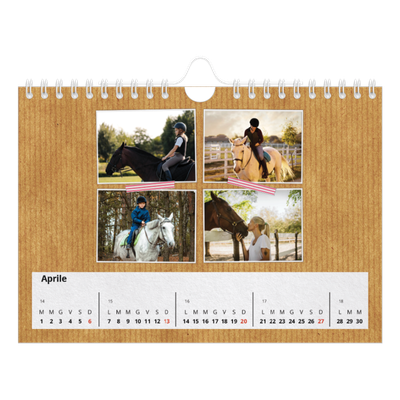 Calendario fotografico A5 — Nastro adesivo artigianale [Aprile]