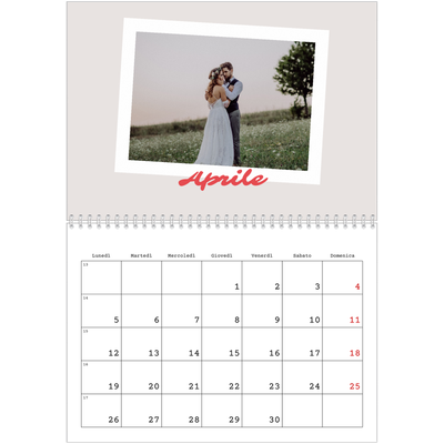 Calendario A4 Doppio — Firmato in cremisi [Aprile]