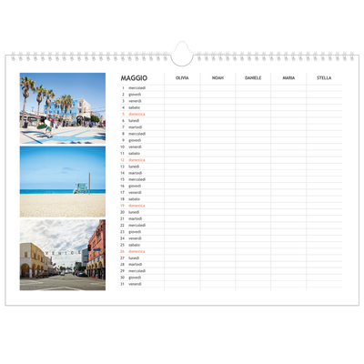 Calendario fotografico A3 — Calendario semplice - Famiglia di 5 [copertina]