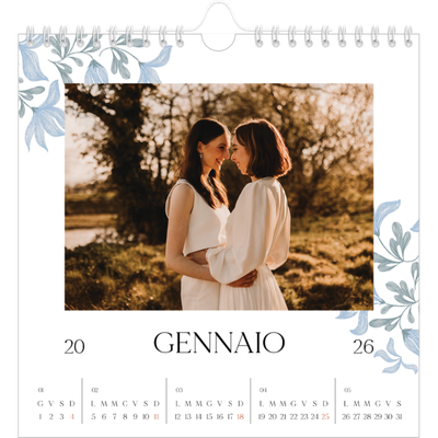 Calendari quadrati — Floreale elegante [Gennaio]