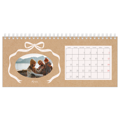 Calendari da tavolo — Kraft e fiocco [Aprile]