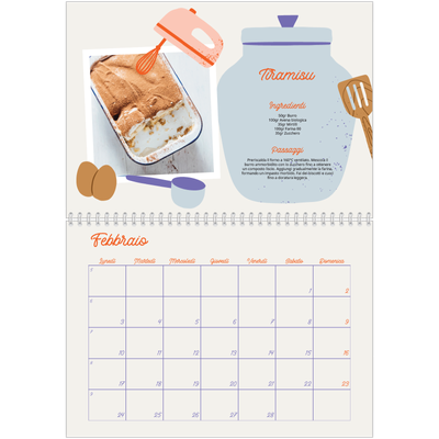 Calendario A4 Doppio — Un anno di ricette [Febbraio]
