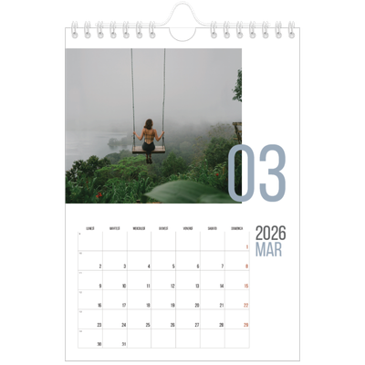 Calendario fotografico A5 — Mesi numerati [Marzo]