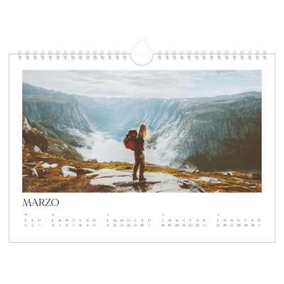 Calendario fotografico A4 — Tramonti e surf [Marzo]