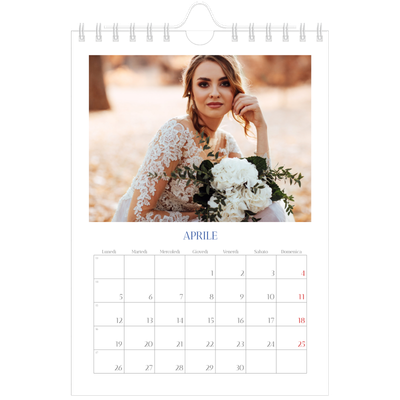 Calendario fotografico A5 — Classico cobalto [Aprile]