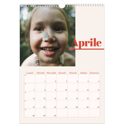 Calendario A3 verticale — Nostalgia degli anni '90 [Aprile]