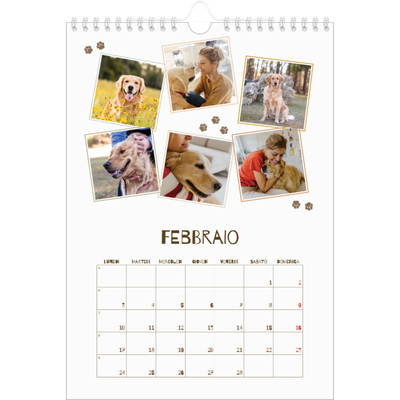 Calendario personalizzato A4 — Cucciolo giocherellone [Febbraio]