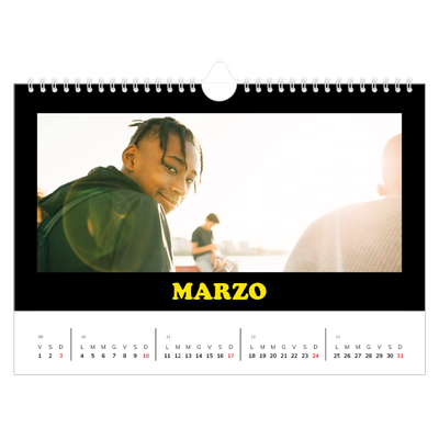 Calendario fotografico A4 — Tipo divertente [Marzo]