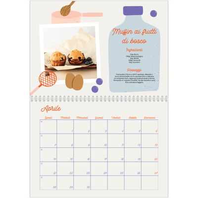 Calendario A4 Doppio — Un anno di ricette [Aprile]